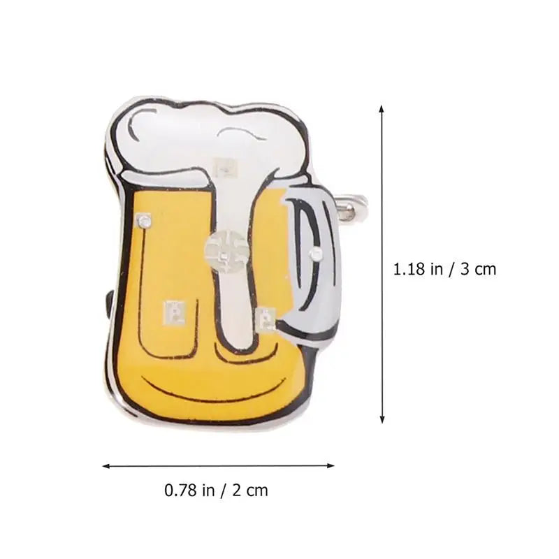 10/25Pcs LED Brooches Pin Beer Mug Brooch Jewelry Lapel Pin Oktoberfest For DIY Clothing Bags Jackets Hat Badge (Random Color)