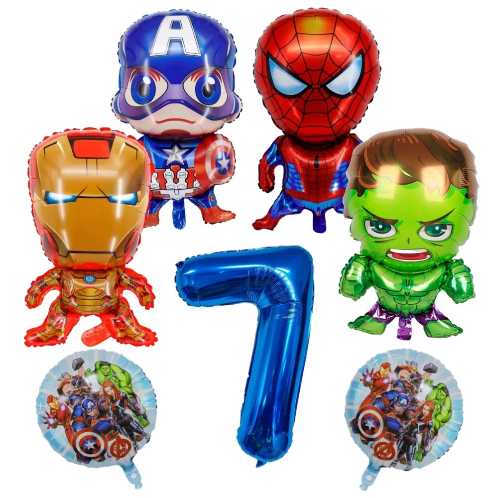 Avengers Superhero Birthday Party Decoration Balloon Cake Plate Paper Cup Box Gift Bag Background Banner 10 People Tableware Set