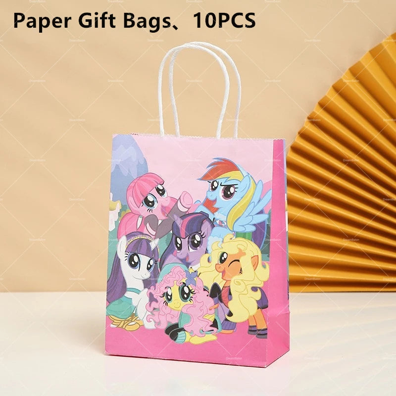 My Little Pony Foil Latex Balloon Happy Birthday Party Decoration Banner Cake Topper Kid Event Supplies Backdrop Disposable Toys