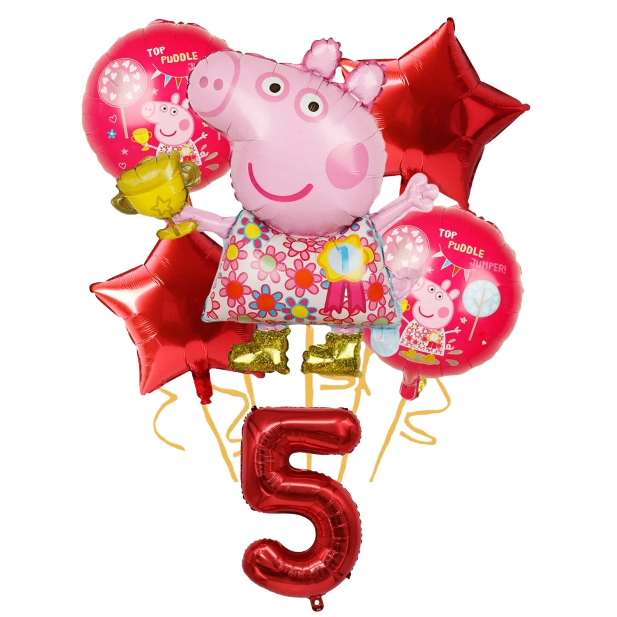 Cartoon Pig Family Birthday Party Balloon Decoration Set for Girls, Disposable Party Tableware Banner, Baby Shower Birthday Hat