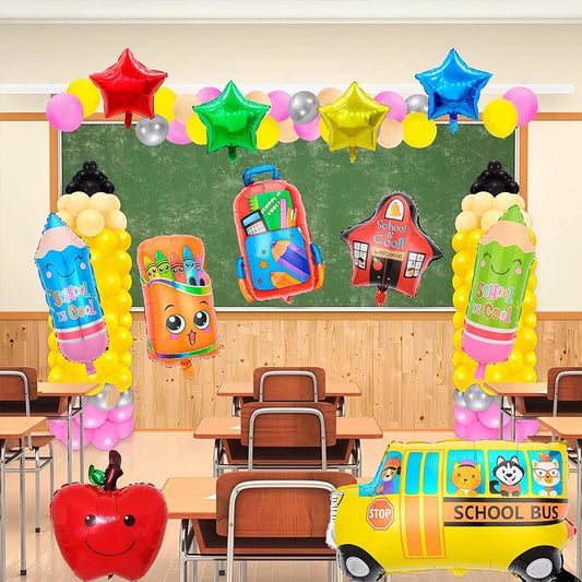 12pcs 30 inch school bus balloon set back to school decorations welcome back to school party decorations