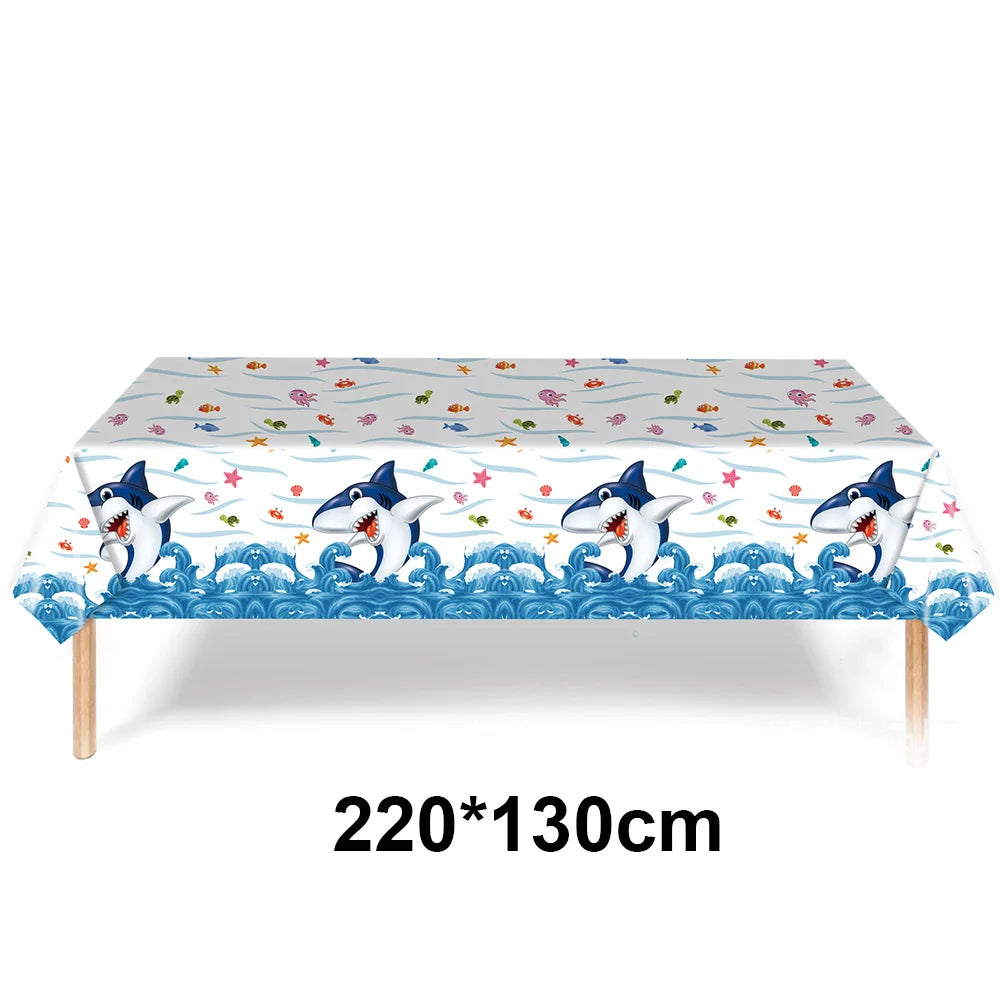 Shark Party Supplies Shark Birthday Tableware Shark Baby Shower Paper Cups Plates Napkins Ocean Shark Theme Party Decorations