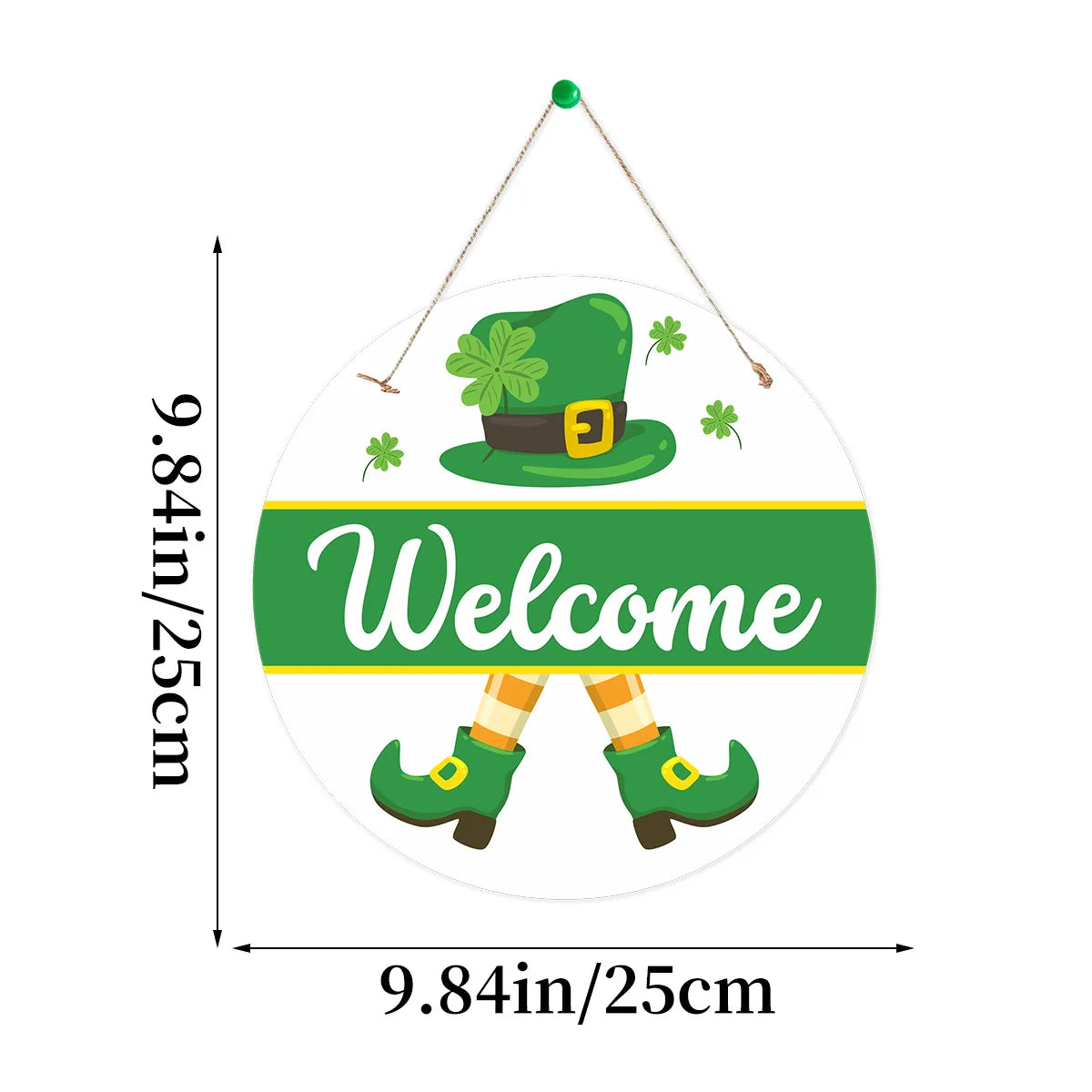 Happy St Patricks Day Welcome Door Sign Decorations Saint Patricks Day Wooden Sign Hanging