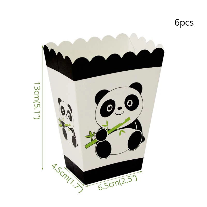 Panda Theme Party Decoration Kids Birthday Party Supplies Cute Panda Disposable Tableware Banner Cookie Bag Baby Shower Decor
