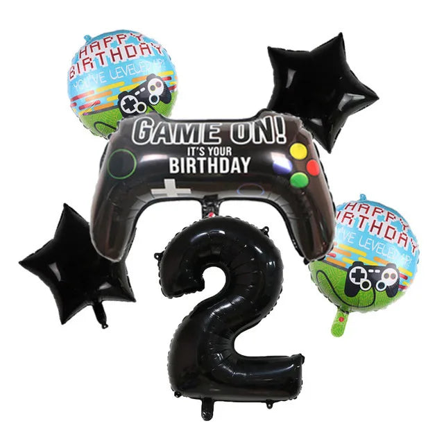 Video Game Birthday Decoration Tableware Balloons for Boy Paper Plates Cups Napkins Banner Cake Topper Video Game Party Favors