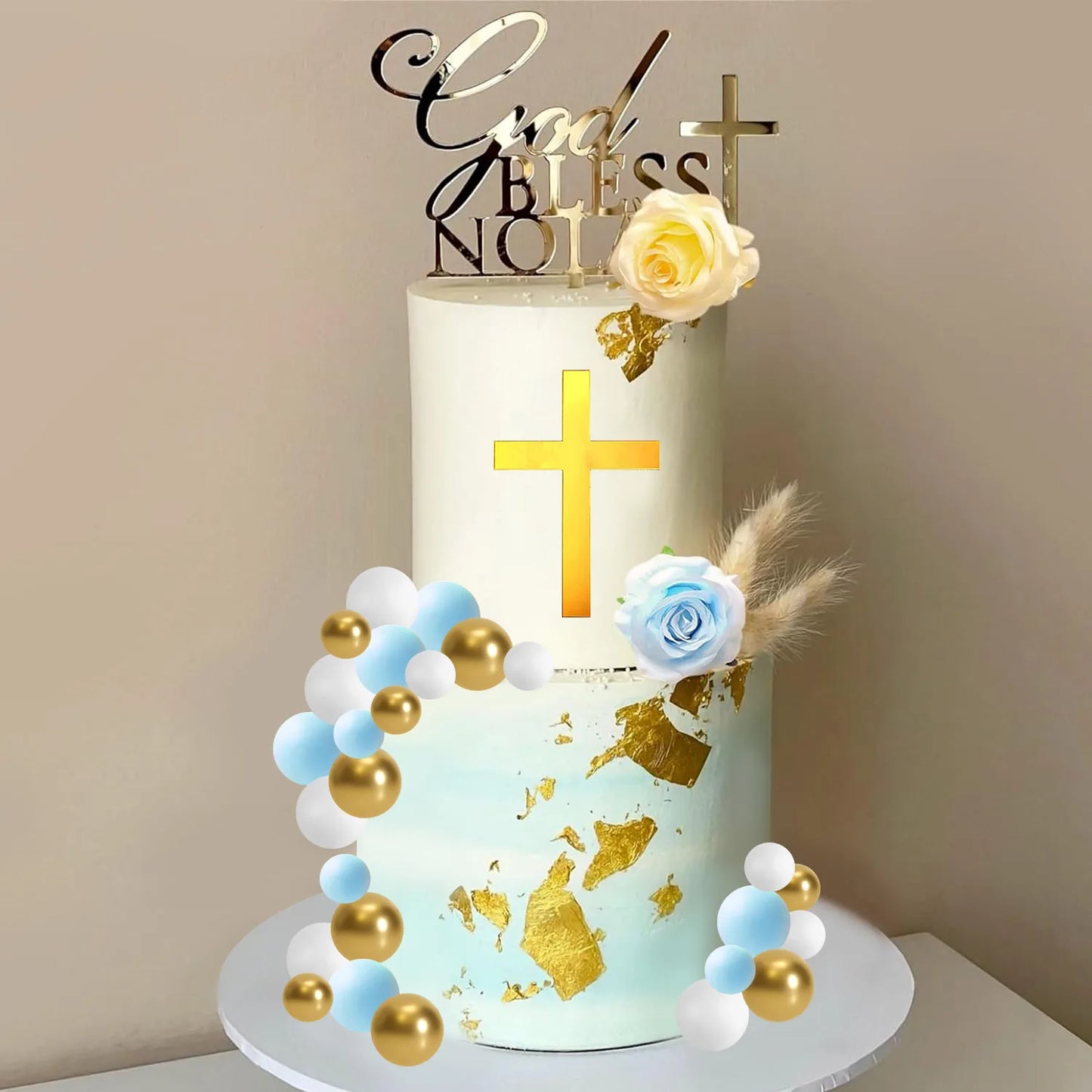 White Feathers Cake Decoration Baptism Cake and Angel Cake Decoration Cross Decoration Baptism Party Favors Baptism Party