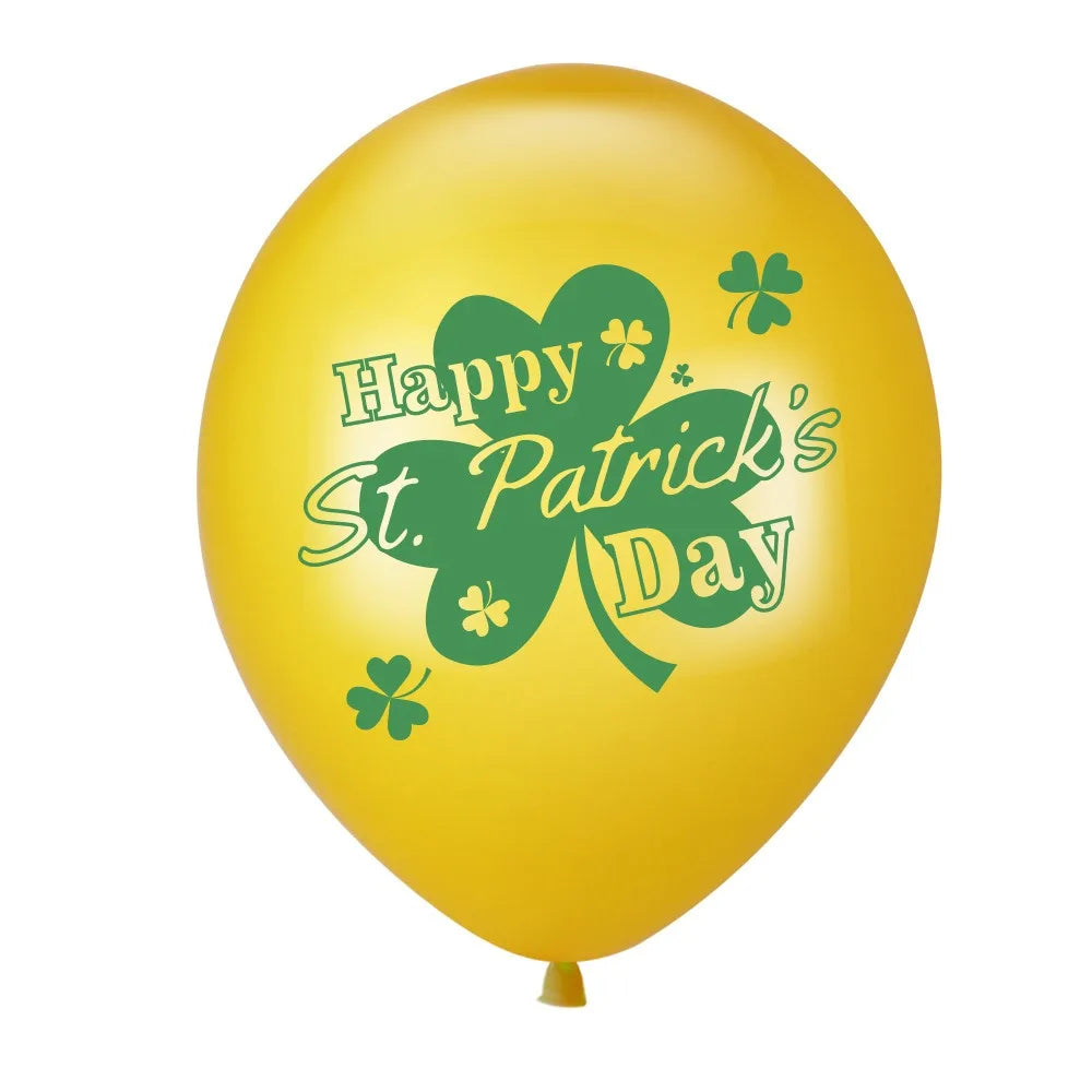 10Pcs Green St. Patrick's Day Balloons Latex Ballons St. Patrick’s Day Theme Party Decorations Irish Festival Party Air Globos