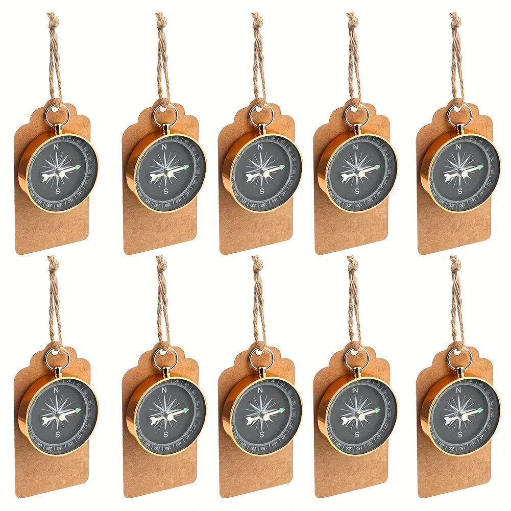 10pcs/set, Wedding Gift Compass + Kraft Paper Travel Themed Party Favors For Guests Wedding Souvenirs For Guests Party Decor