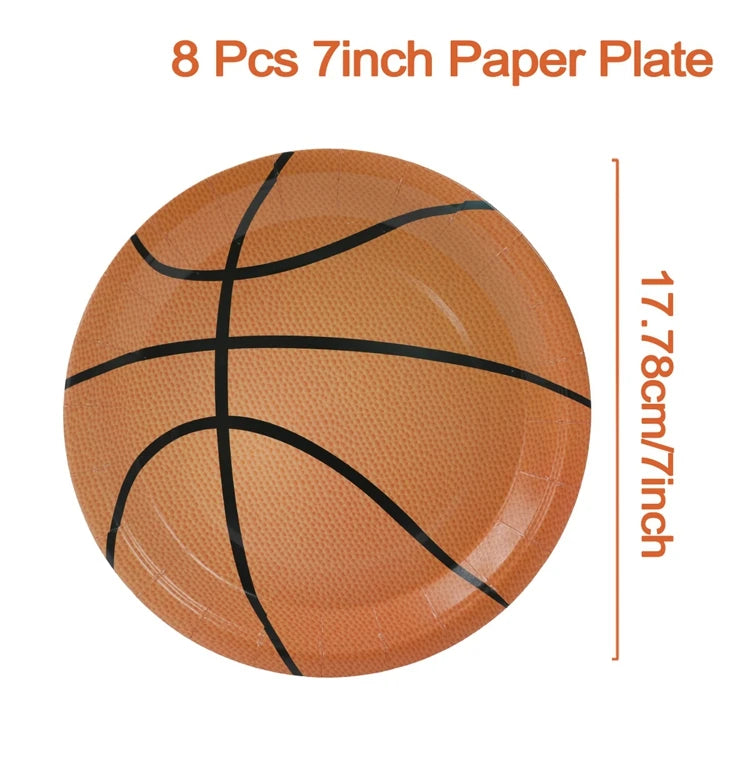 Basketball Birthday Decoration Disposable Tableware Basketball Party Paper Plates Napkins Basketball Birthday Baby Shower Decor