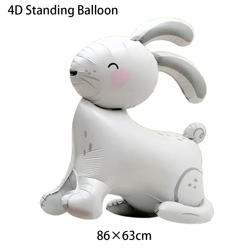 Large Easter Balloon Standing Bunny Balloon Cartoon Bunny Balloon Cute Rabbit Shaped Foil Balloons Happy Easter Party Decoration