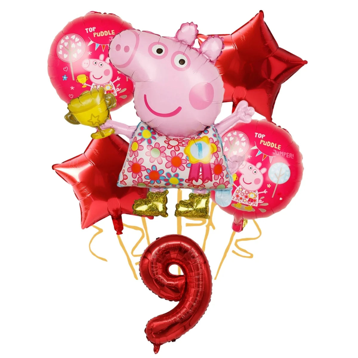 Cartoon Pig Family Birthday Party Balloon Decoration Set for Girls, Disposable Party Tableware Banner, Baby Shower Birthday Hat