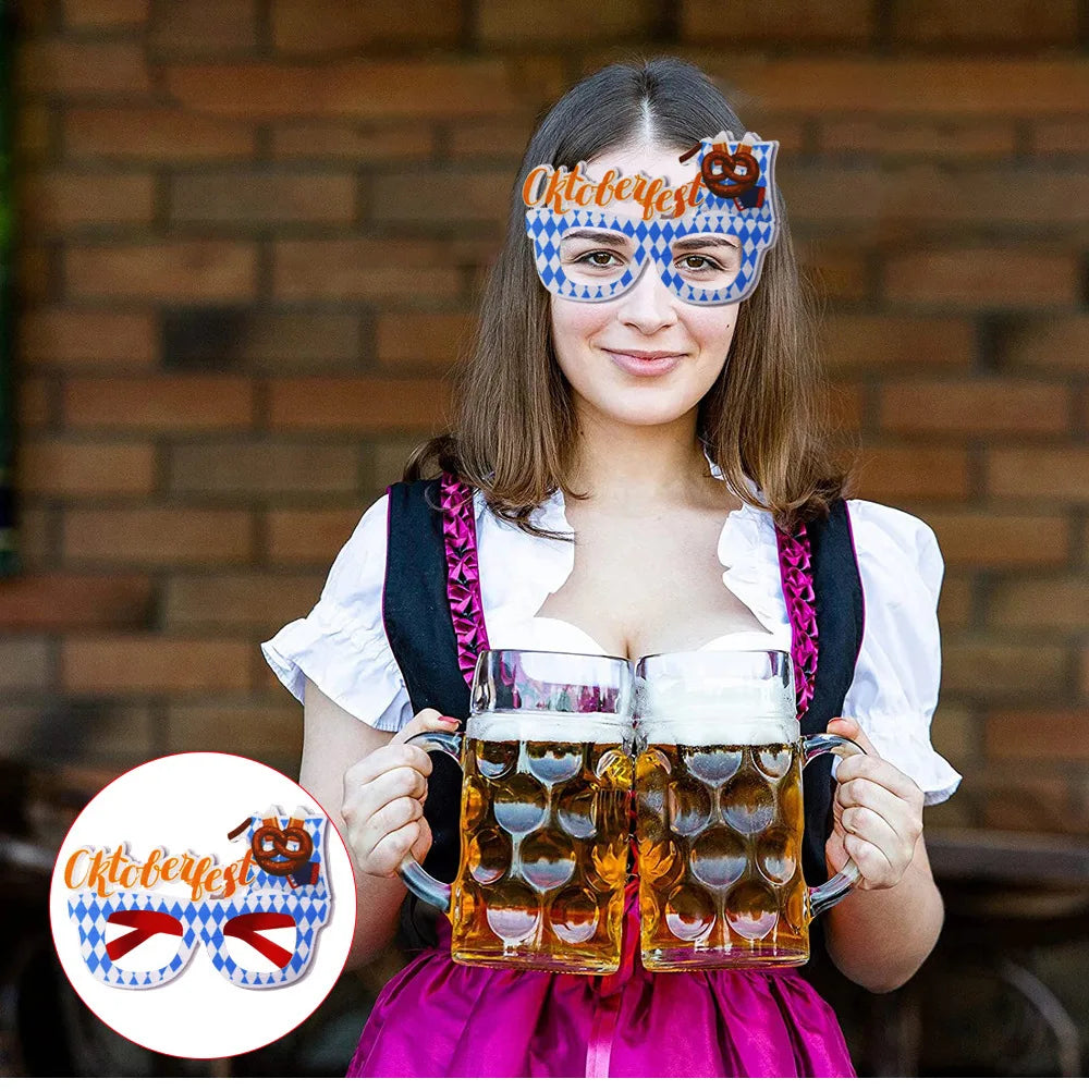 2022 Oktoberfest Funny Glasses Non-woven Beer Cups Creative Glasses Summer Party Decoration Supplies