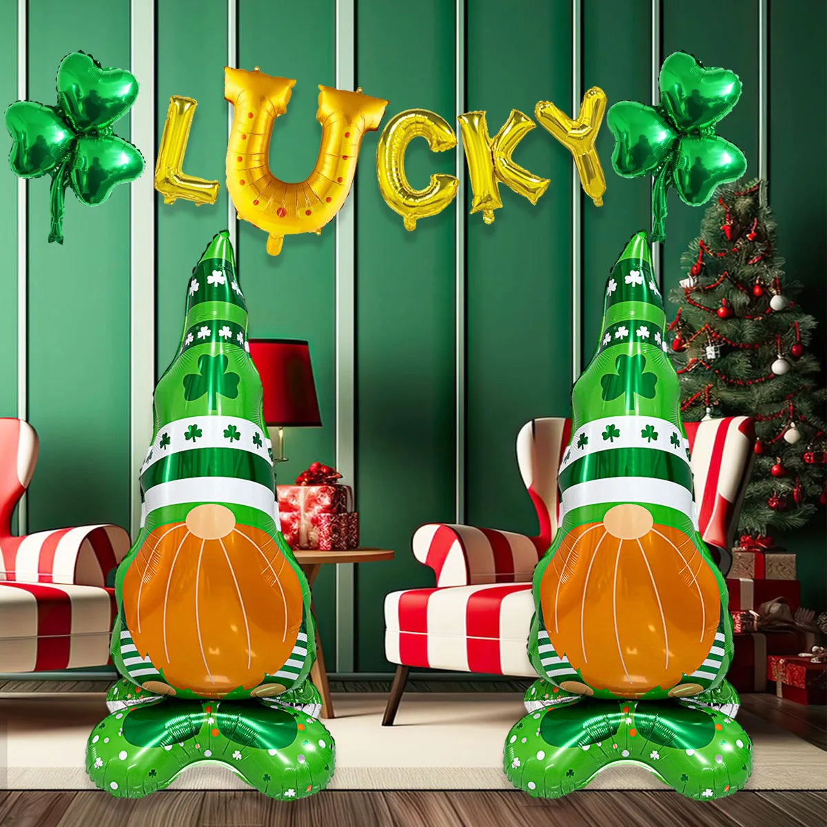 St Patricks Day Lucky Clover Foil Balloons Horseshoe Beer Cup Shape Decor Irish Festival Elf Balloon Home Party Supplies