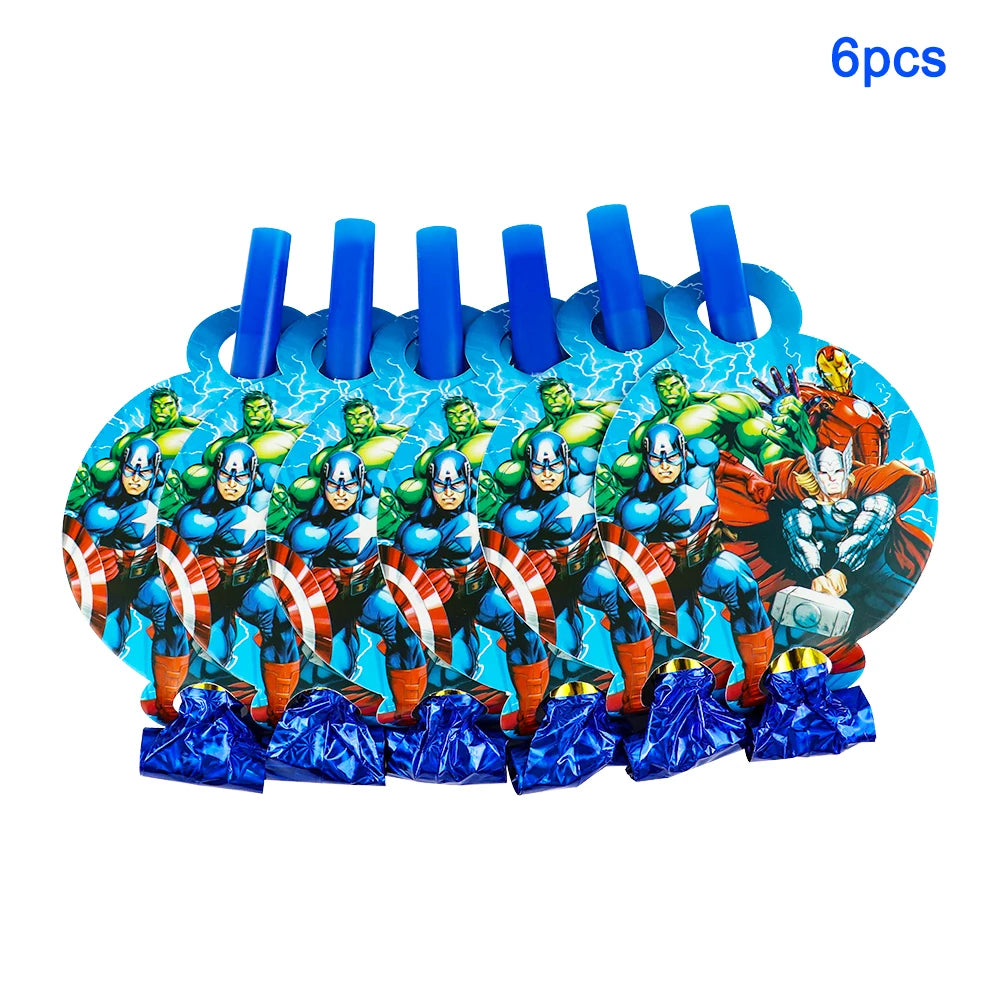 Avengers Superhero Birthday Party Decoration Balloon Cake Plate Paper Cup Box Gift Bag Background Banner 10 People Tableware Set