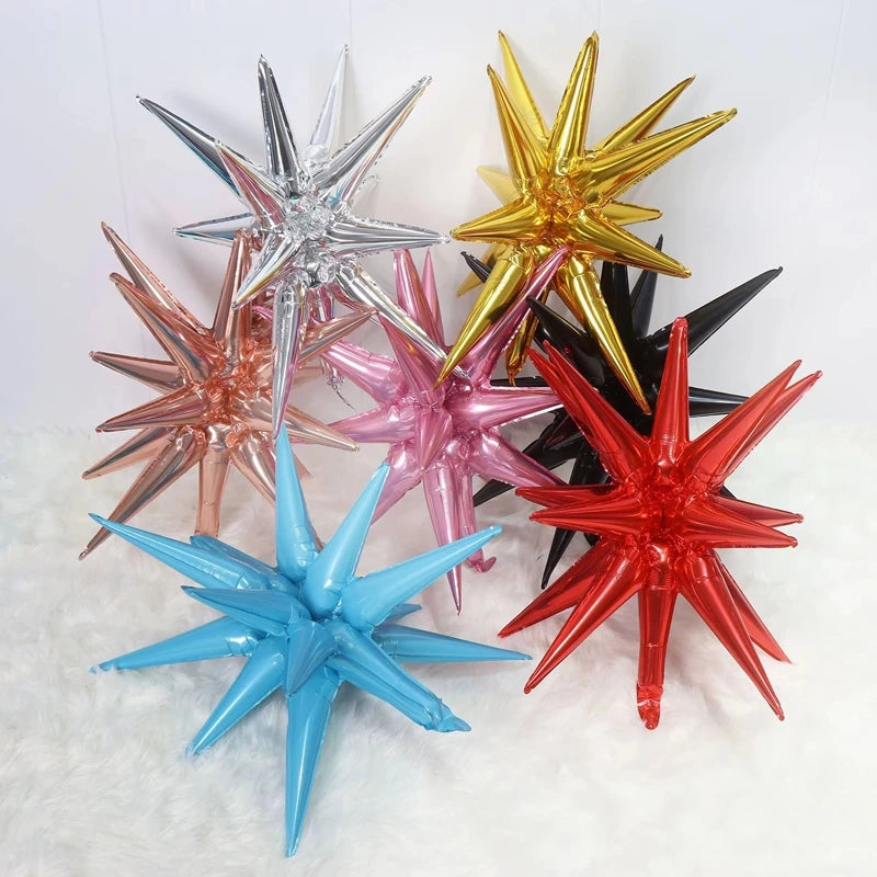 2/5/10pcs Starbust Balloons Rose Gold Silver Gold Explosion Star Foil Baloon 22inch Ballon for Birthday Wedding Party Decoration
