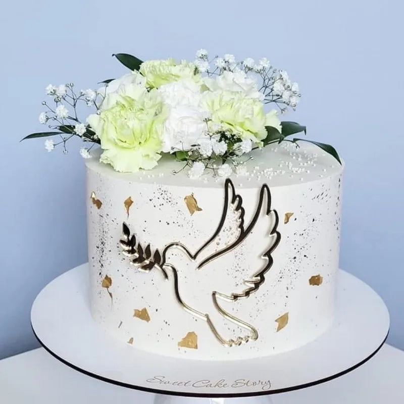 IHS Baptism First Communion Cake Decorations Christening Peace Dove Cake Topper for Communion Party Supplies Cake Decorations