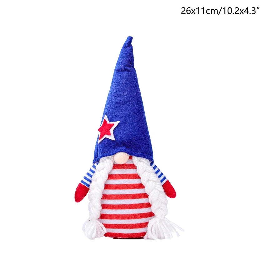 16 Styles American Independence Day Decoration Gnome Doll Patriotic Veterans Day Plush Gnome Doll 4th of July Decor Easter Gnome