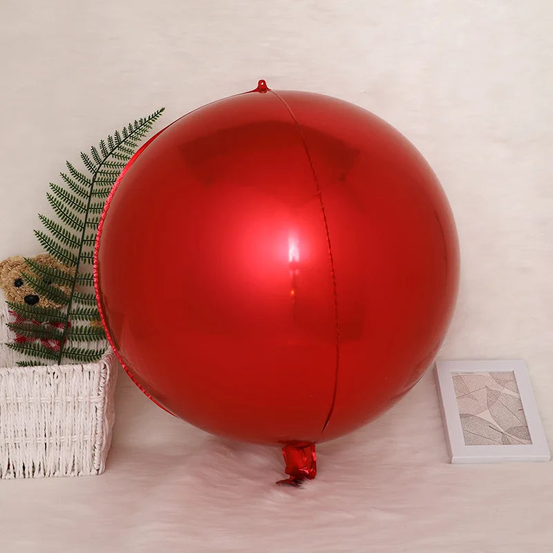 4D Foil Balloons Holographic Round Balloon for Birthday Bachelor Party and Christmas Gift Decoration Valentine's Day Baby Shower