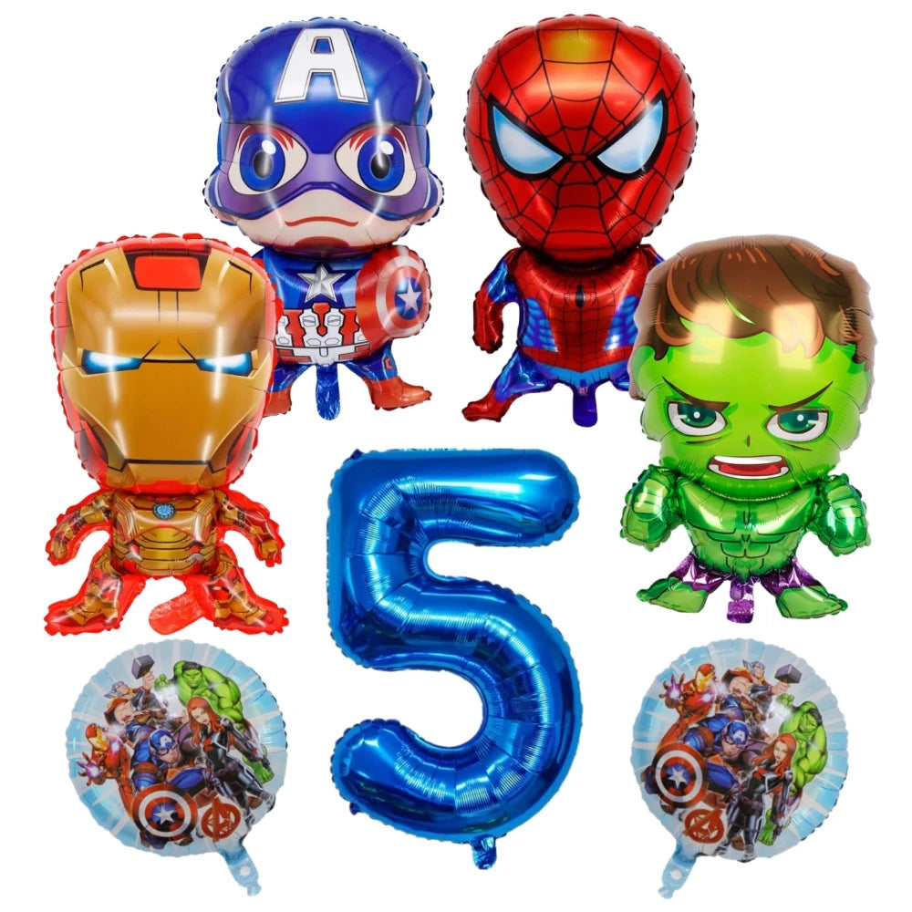 Avengers Superhero Birthday Party Decoration Balloon Cake Plate Paper Cup Box Gift Bag Background Banner 10 People Tableware Set