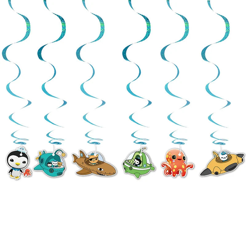 The Octonauts Birthday Party Decoration Disposable Paper Plate Ocean Captain Pirate Penguin Kids Barnacles Peso Suppies Balloons