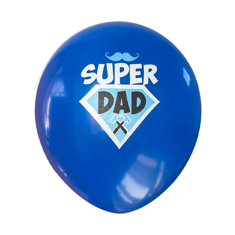 Latex Balloon for Father's Day Theme Party, Happy Father's Day, Super Dad Latex Balloons, 12in, 10PCs