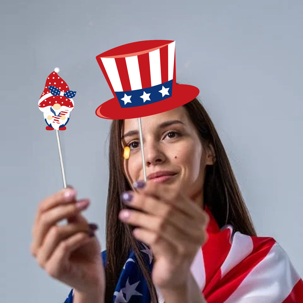 Independence Day Party Photo Props Spiral Pendant I Love USA Banner Balloon July 4th Day Christmas New Year Party Decoration