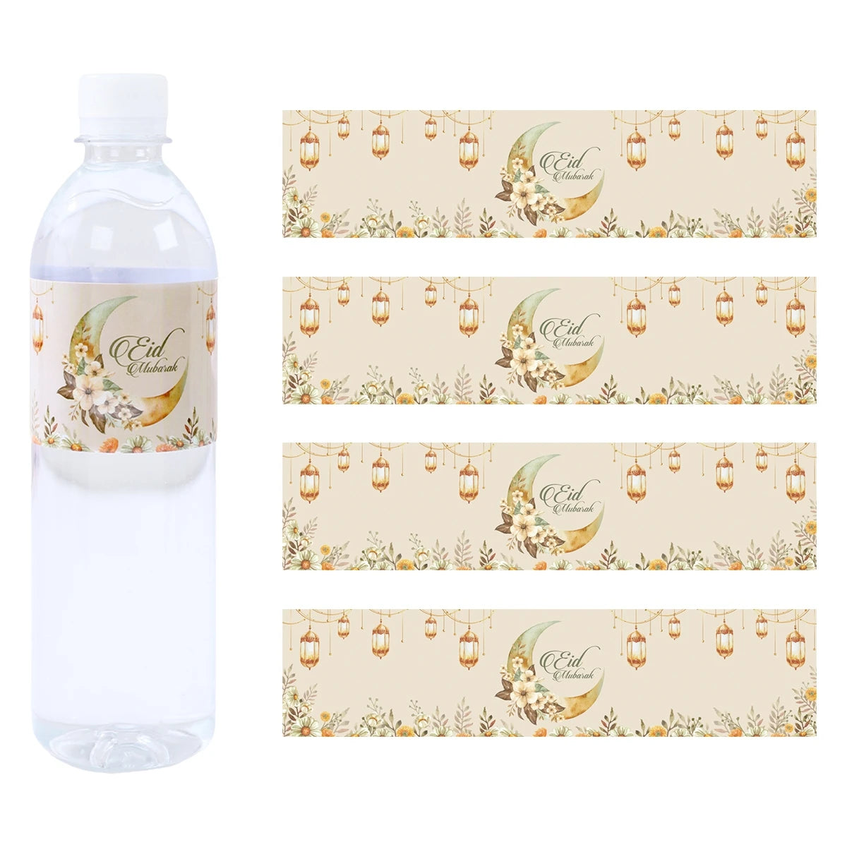 10/24pcs Eid Mubarak Bottle Labels Sticker Ramadan Kareem Decoration For Home 2025 Muslim Islamic Party Supplies Eid Al-fitr