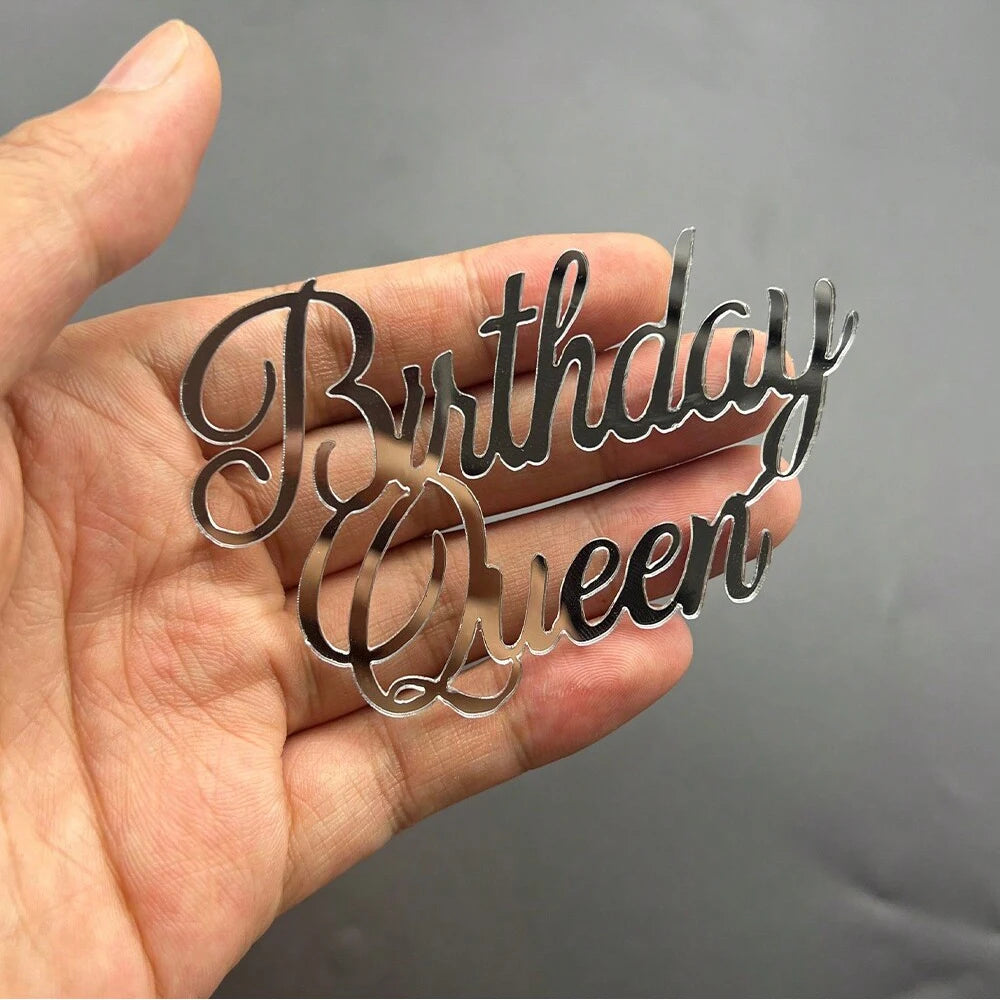 5pcs Happy Mother's Day Cake Toppers Acrylic Mirror Pink Cupcake Topper Heart Best MOM Party Cake Dessert Decorations