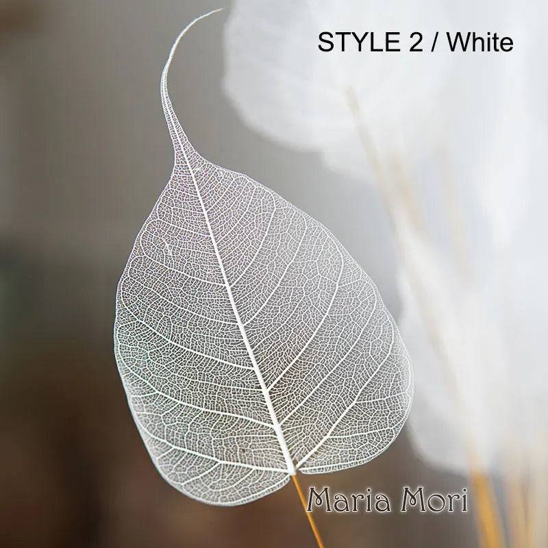 Home Decoration Lucency Leaves Natural Leaf Vein Immortal Artificial Flowers Wedding Table Decoration Wire Stem