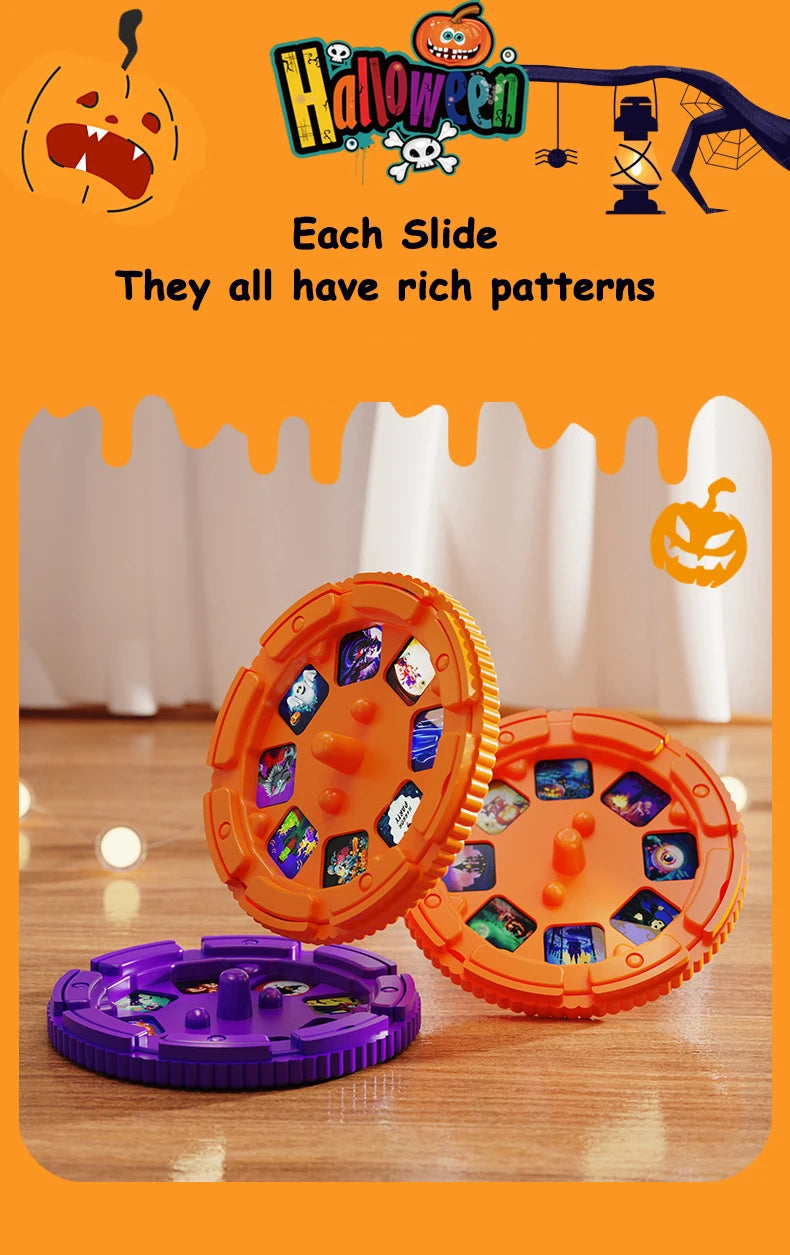 Halloween Projection Flashlight, Early Education Puzzle Development Toy, 24 Patterns Projector Torch Baby Toys, Hallowmas Gifts