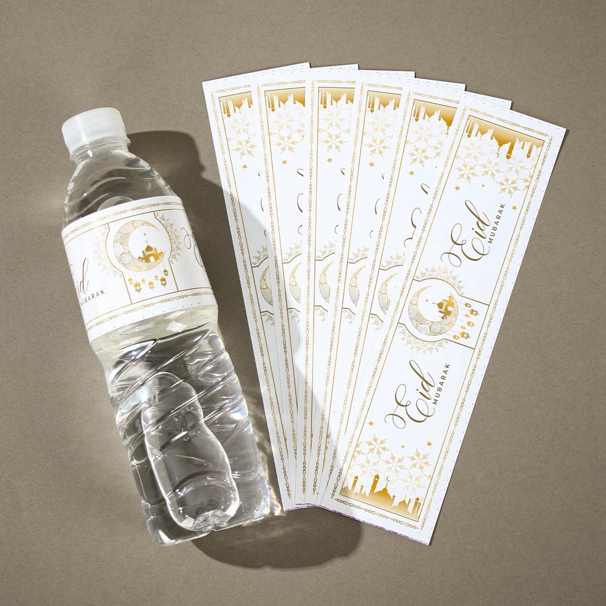 10/24pcs Eid Mubarak Bottle Labels Sticker Ramadan Kareem Decoration For Home 2025 Muslim Islamic Party Supplies Eid Al-fitr