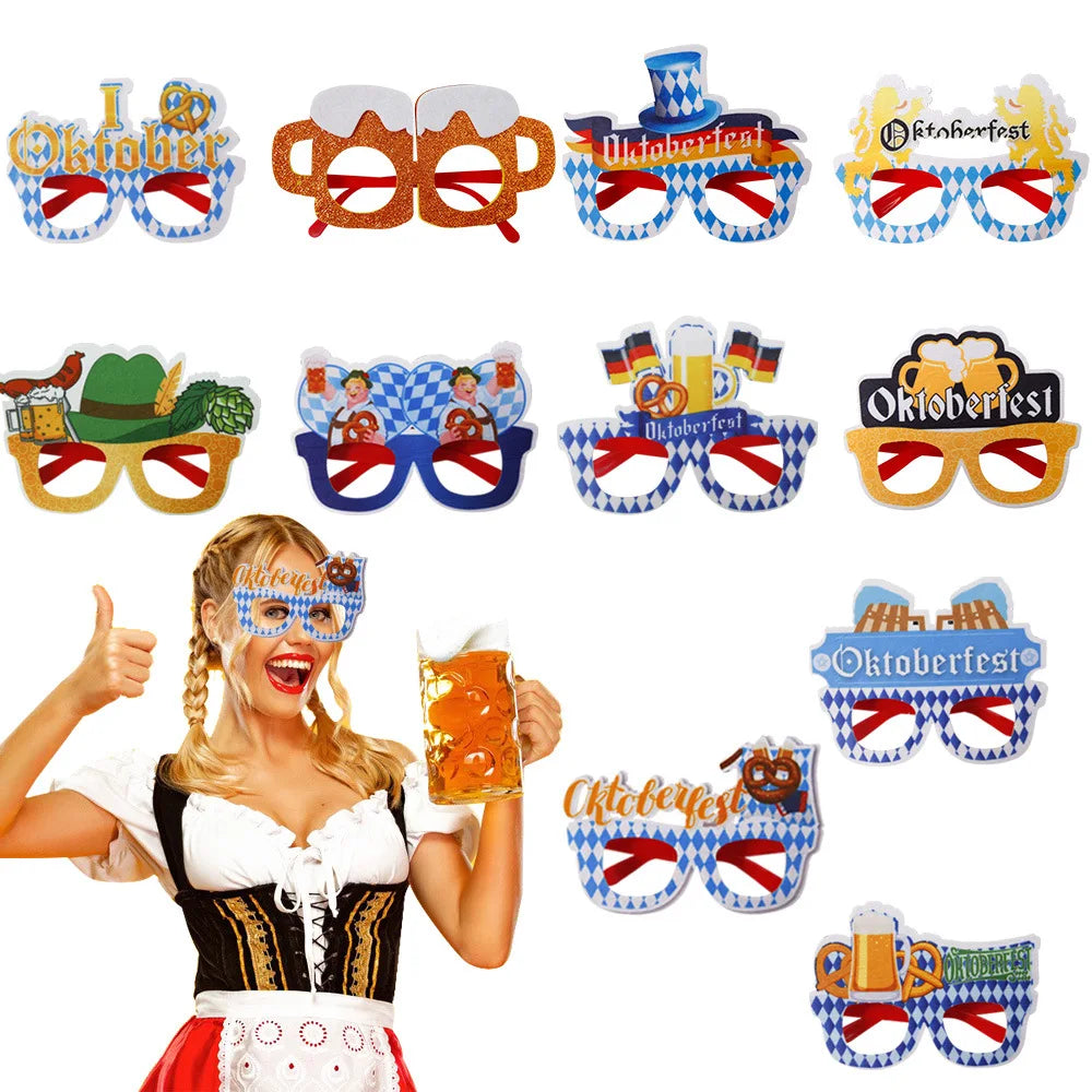 2022 Oktoberfest Funny Glasses Non-woven Beer Cups Creative Glasses Summer Party Decoration Supplies