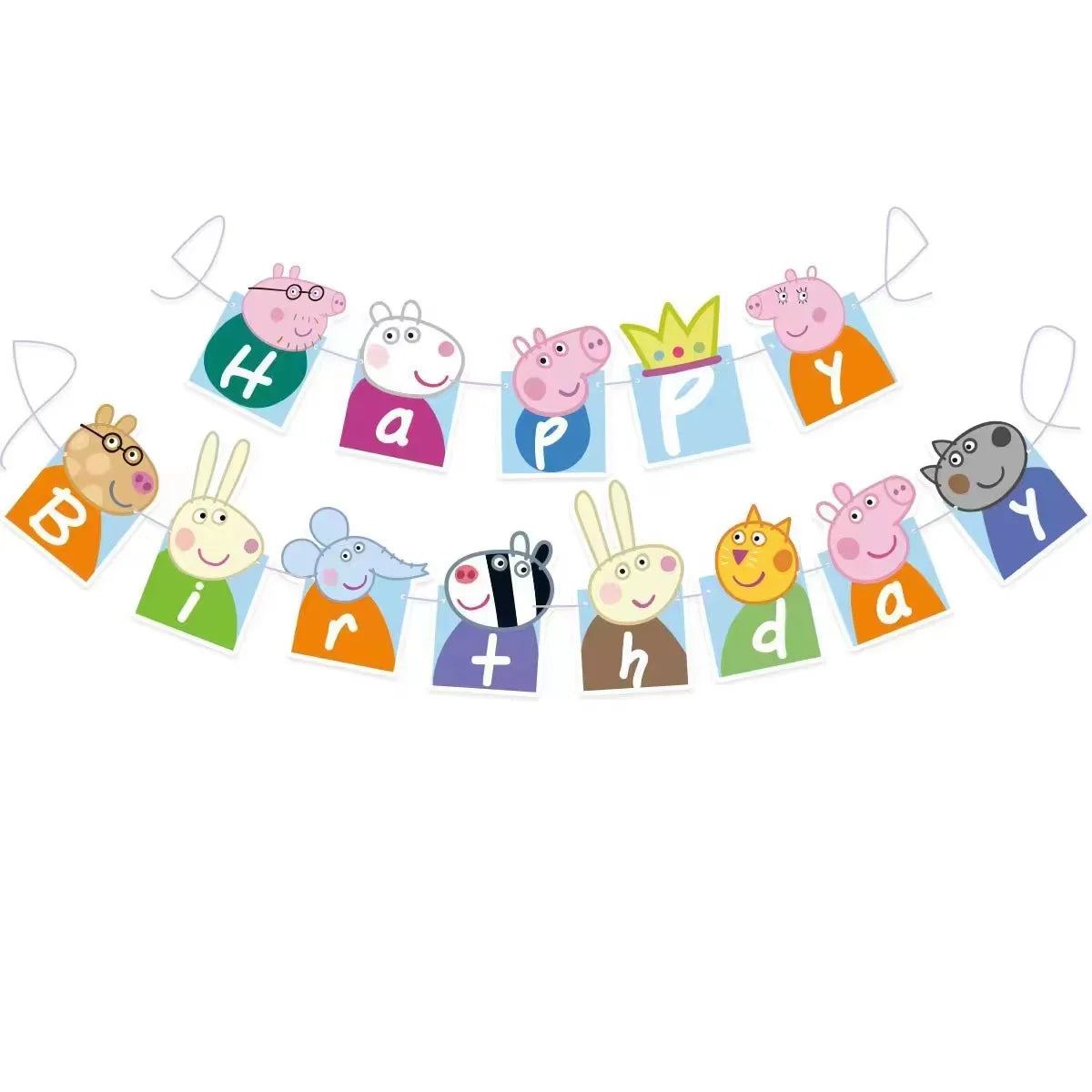 Cartoon Pig Family Birthday Party Balloon Decoration Set for Girls, Disposable Party Tableware Banner, Baby Shower Birthday Hat