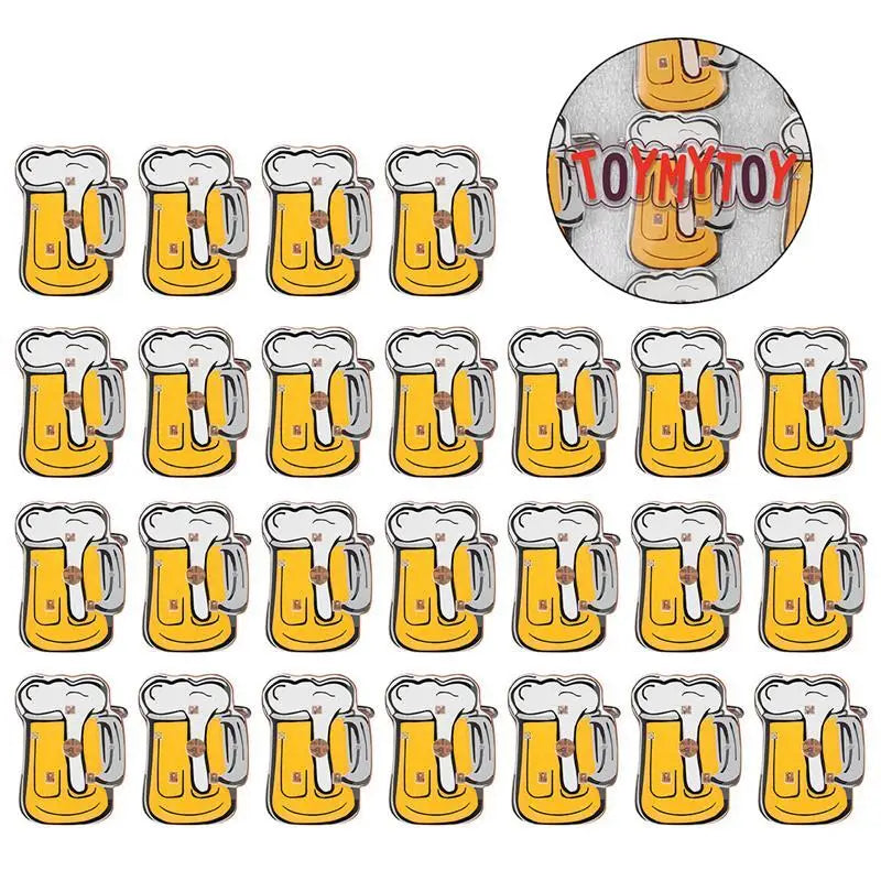 10/25Pcs LED Brooches Pin Beer Mug Brooch Jewelry Lapel Pin Oktoberfest For DIY Clothing Bags Jackets Hat Badge (Random Color)