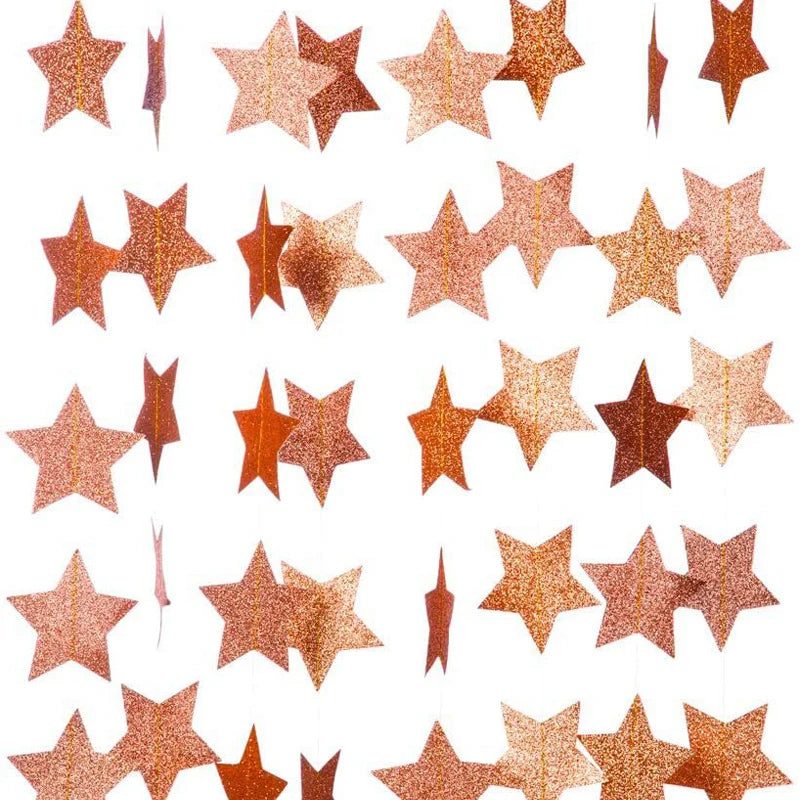 4M Glitter Champagne Gold Paper Banner Garland Happy Birthday Decoration for Adult Kids Boy Girl Baby Shower Wedding Party Decor