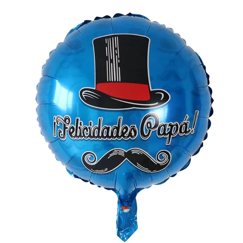 Spanish Super Dad Balloons Happy Father's Day Foil Helium Ball Father Mother Party Decoration Home Scene DIY Arrangement