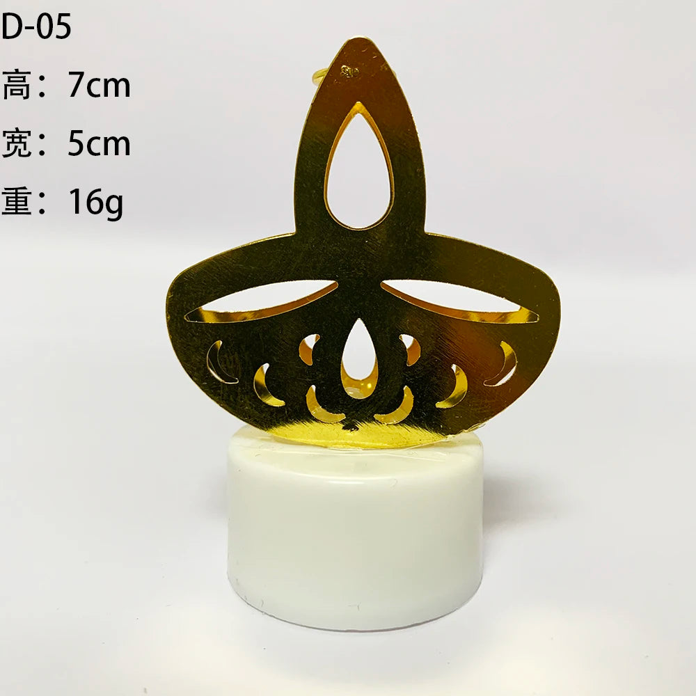 Diwali Diya Decor LED Candle Light, Hindu, Deepavali Festival, Night Light, Battery Powered, Art, 10 Pcs