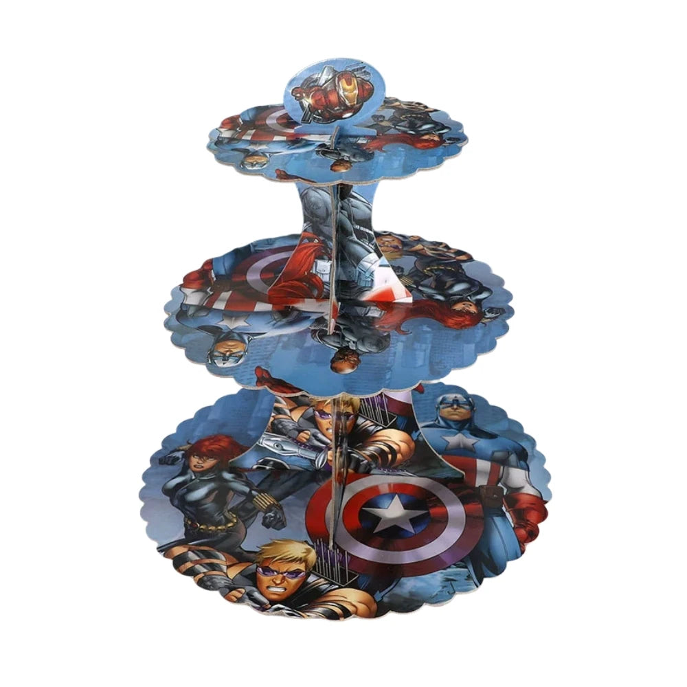 Avengers Superhero Birthday Party Decoration Balloon Cake Plate Paper Cup Box Gift Bag Background Banner 10 People Tableware Set