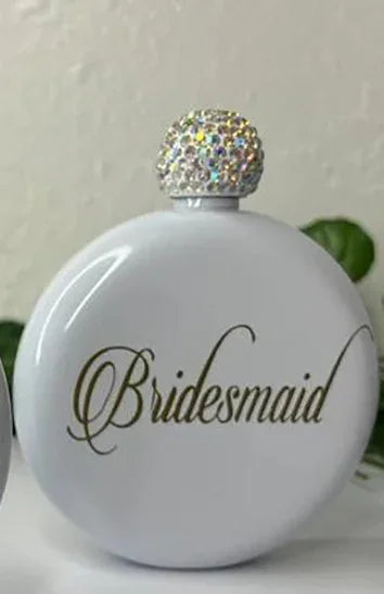 Bride Bridesmaid maid of honor Flask wedding engagement bridal shower Bachelorette hen Party girls night weekend Proposal Gift