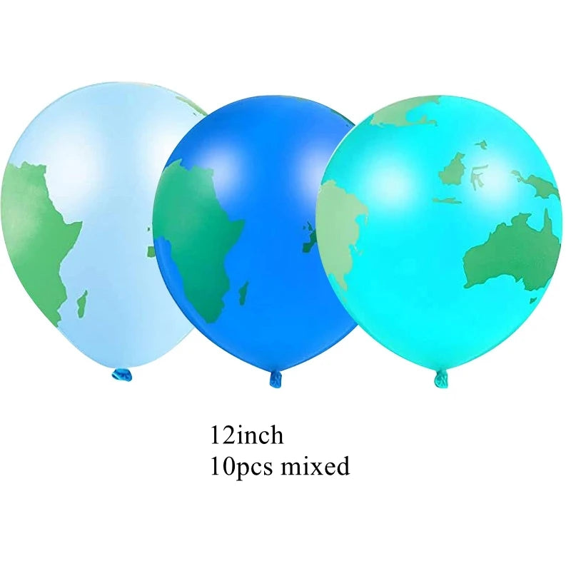 1set World Travel Map Balloons Could Plane Hanging Paper Banners For Boy's Travel Map Themed Airplane Birthday Party Decorations