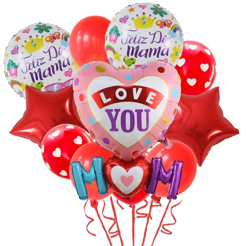 11pcs/Set Best DAD Trophy Spanish Happy Father's Day Foil Balloons English Mother's Day Party Decoration Latex Air Globos Gifts