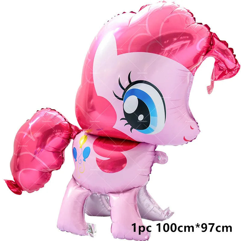 My Little Pony Foil Latex Balloon Happy Birthday Party Decoration Banner Cake Topper Kid Event Supplies Backdrop Disposable Toys