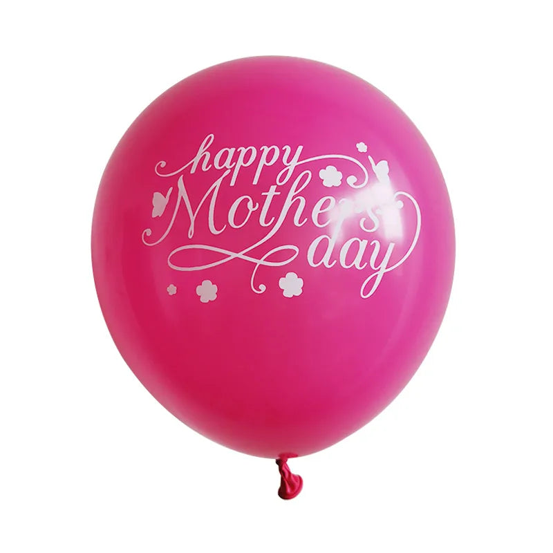 10pcs 12inch English Mother Father Foil Balloons Mother's Day Heart Shape Helium Love Globos Decor Mama Balloon Gifts Balaos