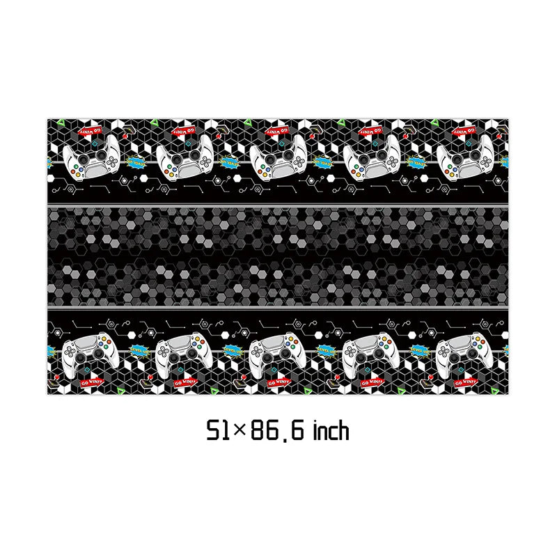 Video Game Birthday Decoration Tableware Balloons for Boy Paper Plates Cups Napkins Banner Cake Topper Video Game Party Favors