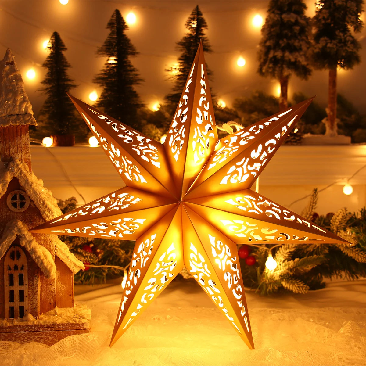 Hollow Star Hanging Pendants Ramadan Decorations 2025 for Home Ramadan Islamic Muslim Party Gifts Eid Mubarak Home Decorations