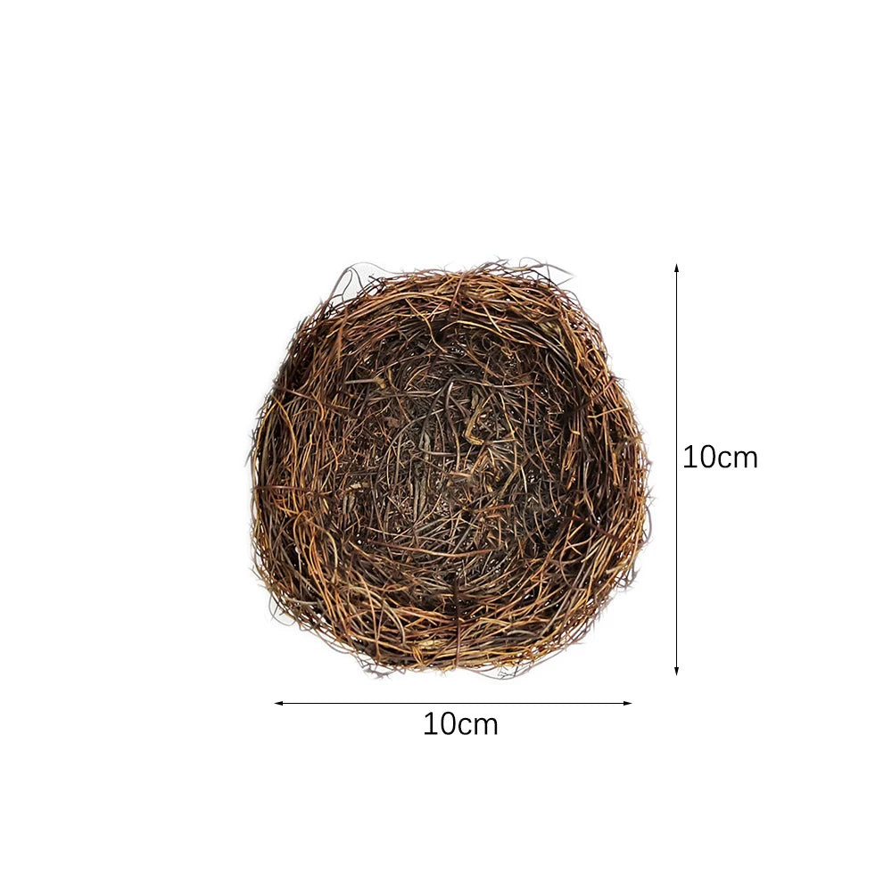 10-15Cm Easter Artificial Bird Nest Easter Eggs Natural Rattan Nest Eggs Storage Easter Decoration 2025 Kids Diy Craft Supplies