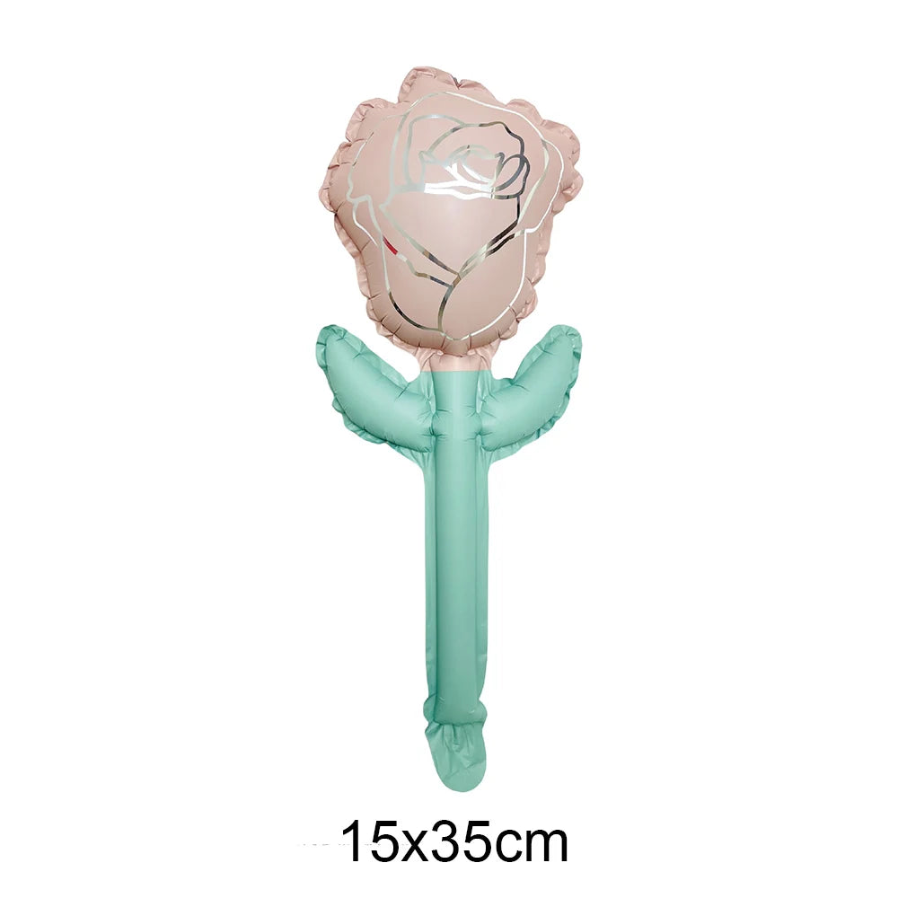 Mini Rose Flower Balloons Small Size Rose Shaped Balloons Valentines Day Balloon Mother's Day Baby Shower Party Decors 10-100pcs