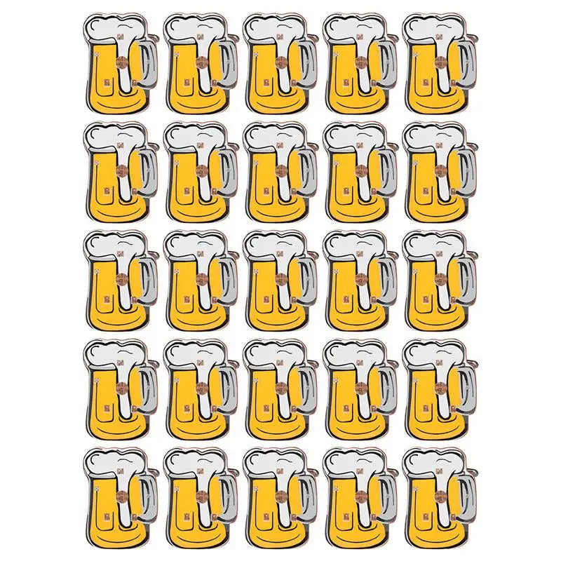 10/25Pcs LED Brooches Pin Beer Mug Brooch Jewelry Lapel Pin Oktoberfest For DIY Clothing Bags Jackets Hat Badge (Random Color)