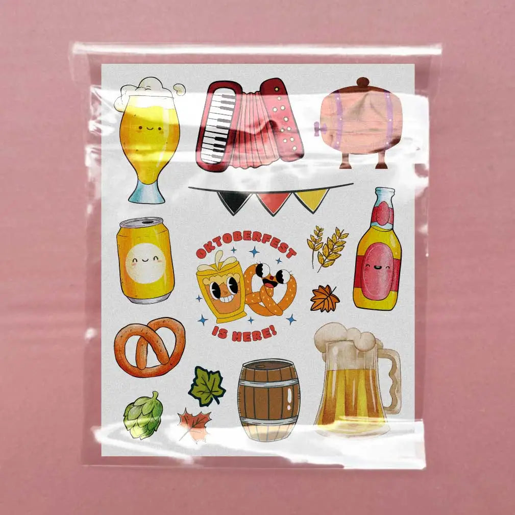 4pcs Oktoberfest Party Tattoo Stickers Finger Wrist Ankle Tattoo Body Art German Bavarian Beer Party Decoration for Women Men
