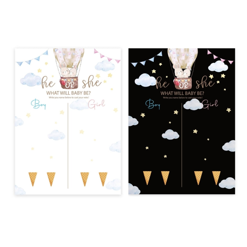 M5TF Gender Reveal Party Baby Gender Reveal Poster with 36pcs Boy and Girl Stickers